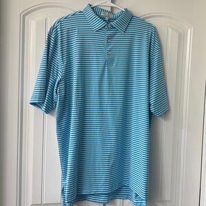 Peter Millar Aqua Striped Casual Shirt